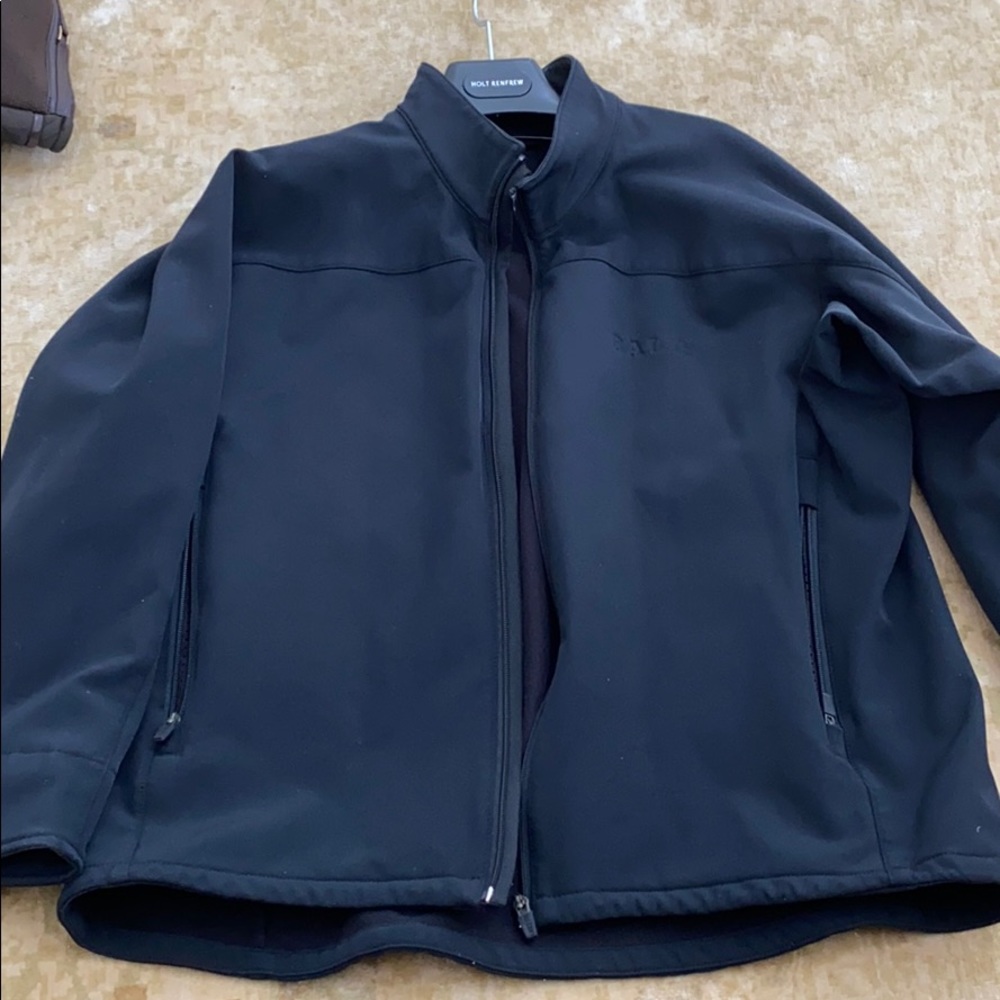 men’s black Bally coat